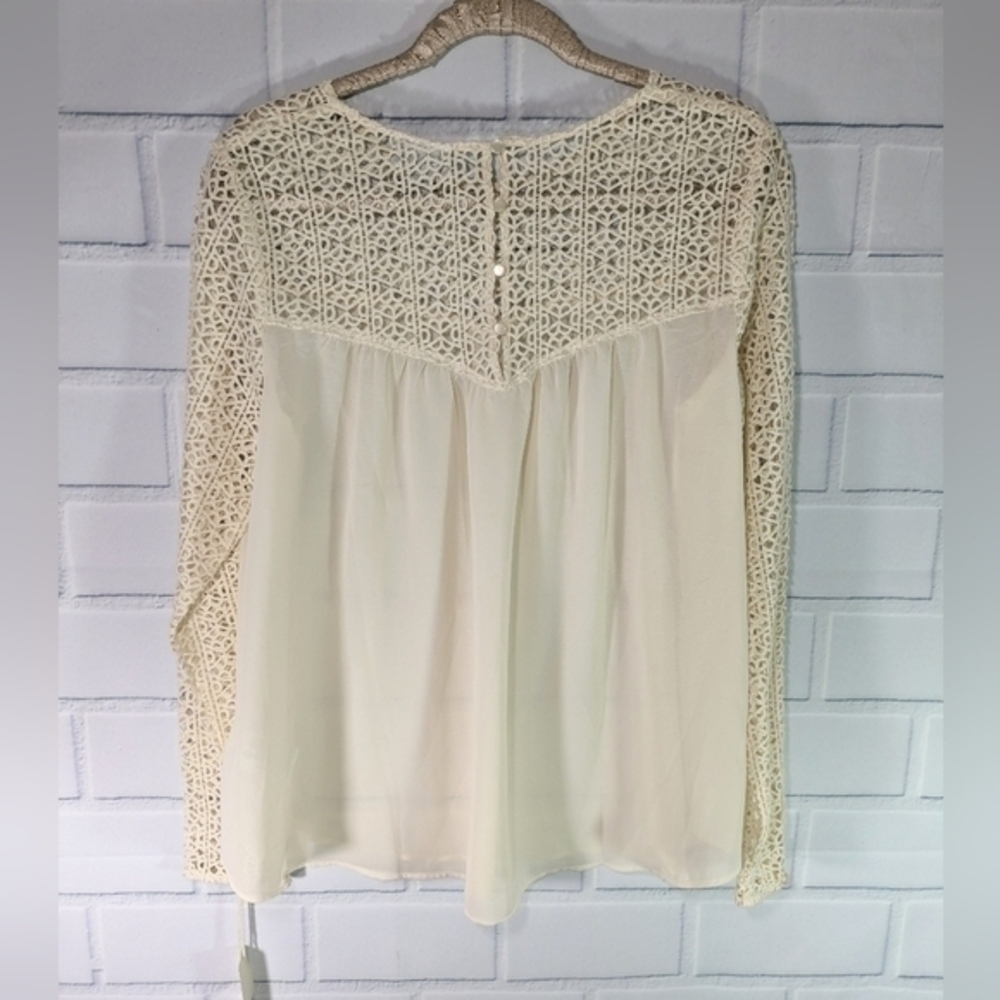 Isani Cream Sheer/Crochet Top - Picture 2 of 5